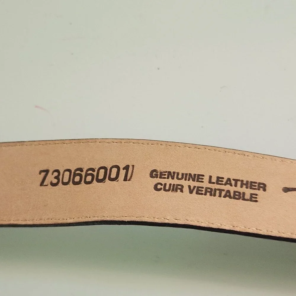 Talbots Vintage Genuine Leather Croc Embossed Western Belt Size L